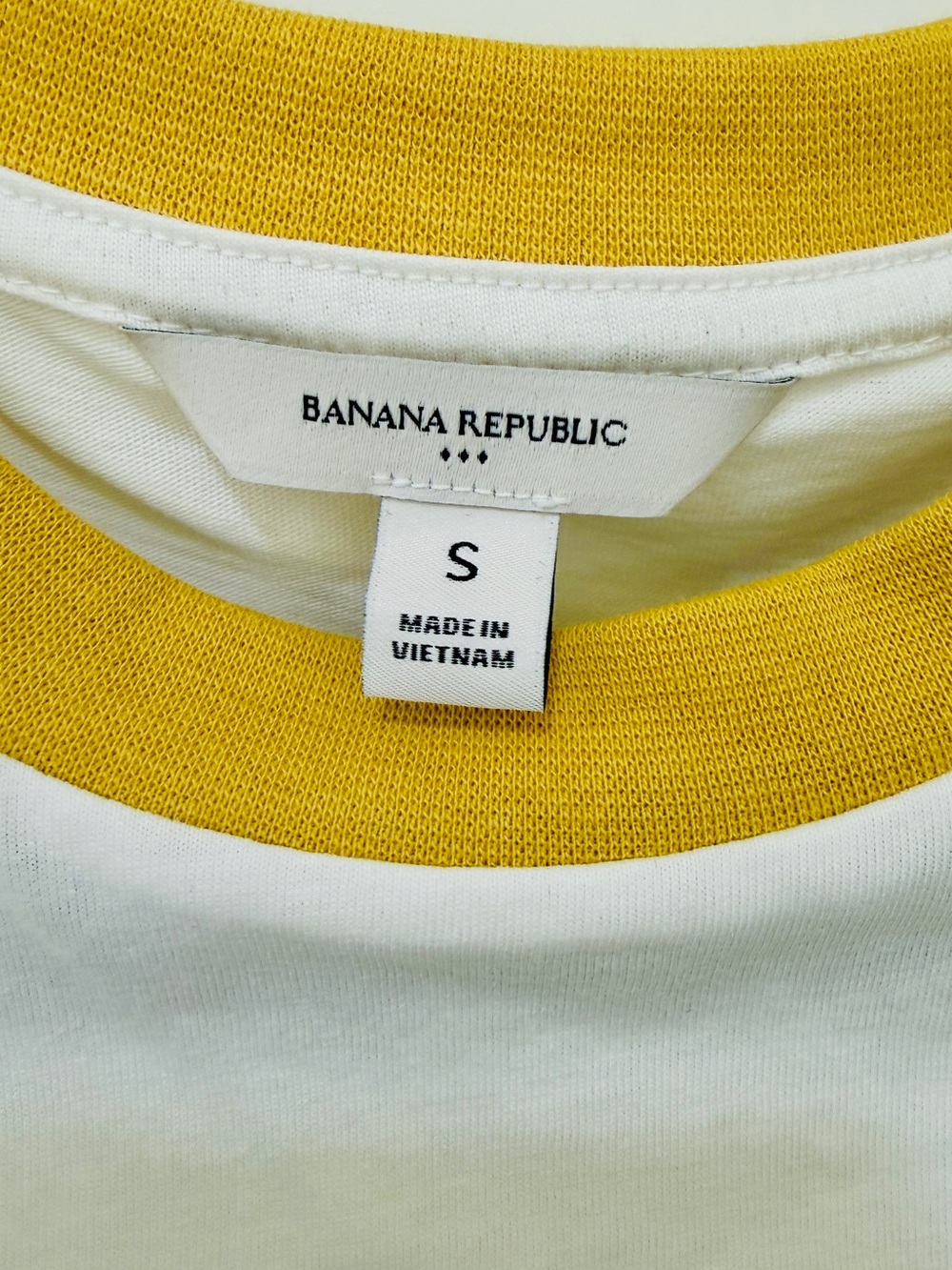 Banana Republic Premium Cotton Tank with Yellow Trim - S NWOT - Picture 3 of 5